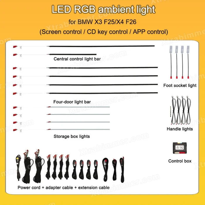 Galaxy Dynamic Ambient Light for BMW X3 F25 & X4 F26 – OEM Style Interior Lighting Upgrade