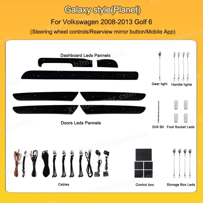 VW Golf 6 Original 1:1 OEM Design Ambient Light Mold Dashboard Door Decoration Atmosphere Lamp - Image 4