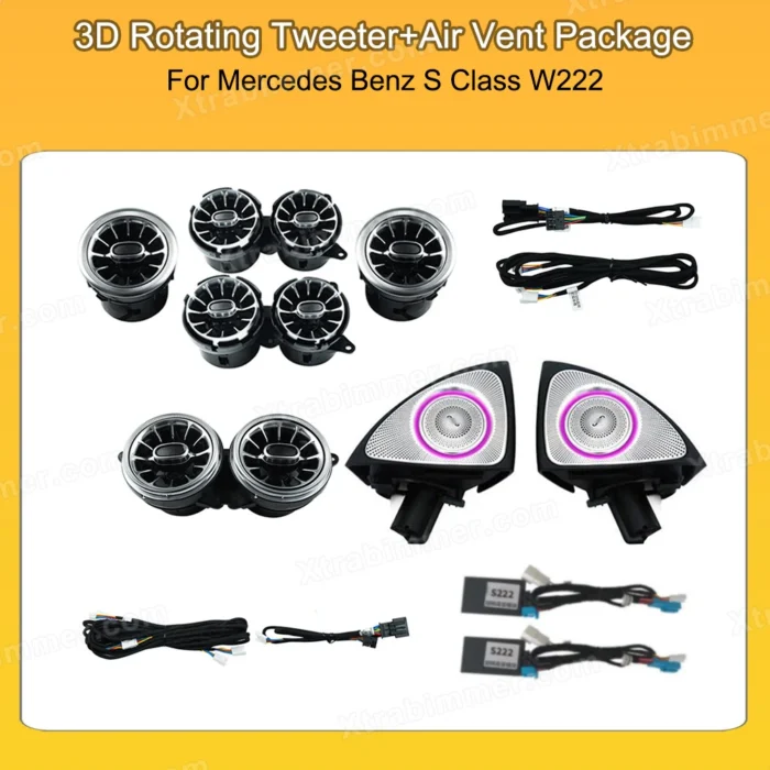 Mercedes Benz S Class W222 3D 4D LED Tweeter and Air Vent Kits, Ambient Lighting Upgrade - Image 3