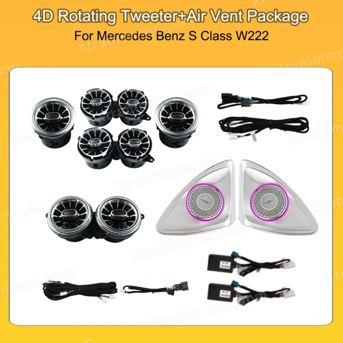 Mercedes Benz S Class W222 3D 4D LED Tweeter and Air Vent Kits, Ambient Lighting Upgrade - Image 7