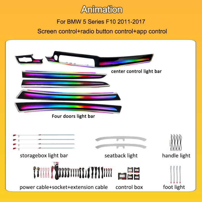 BMW 5 Series F10 OEM Design Interior LED Ambient Light - Image 3