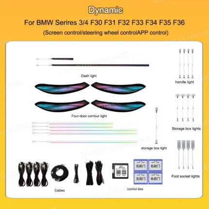 BMW 3 Series F30 4 Series F32 F33 F36 Symphony Dynamic Active Ambient Light Retrofit kits