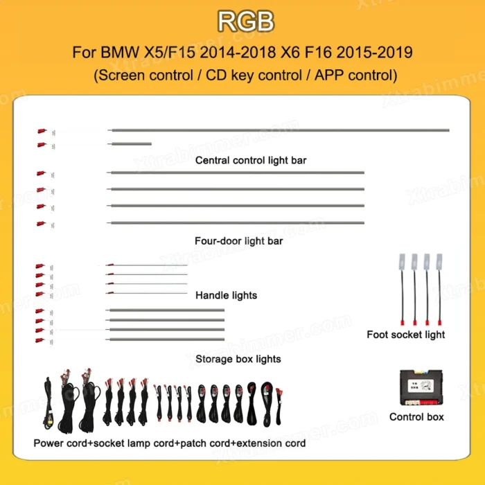 BMW X5 F15 X6 F16 OEM Interior Lighting Upgrade Retrofit kits,Dynamic Active Ambient Light - Image 4