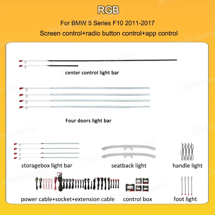 BMW 5 Series F10 OEM Design Interior LED Ambient Light - Image 5