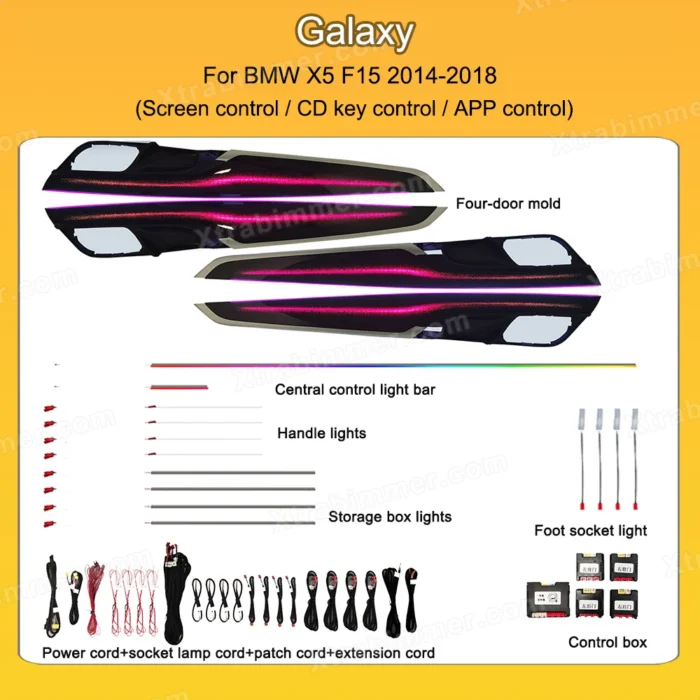 BMW X5 F15 X6 F16 OEM Interior Lighting Upgrade Retrofit kits,Dynamic Active Ambient Light - Image 5