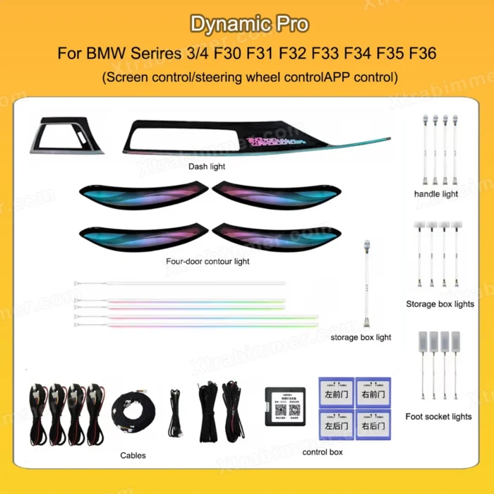 BMW 3 Series F30 4 Series F32 F33 F36 Symphony Dynamic Active Ambient Light Retrofit kits