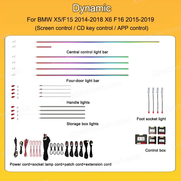 BMW X5 F15 X6 F16 OEM Interior Lighting Upgrade Retrofit kits,Dynamic Active Ambient Light - Image 3