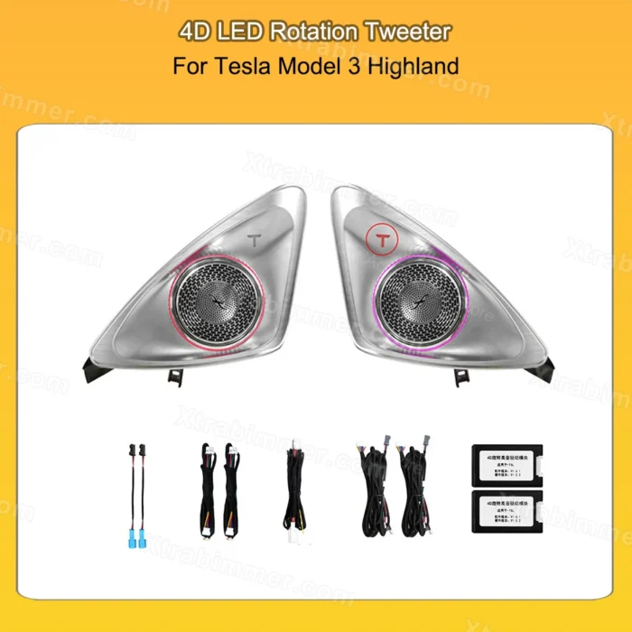 4D LED Rotation Tweeter with Ambient Light for Tesla Model Y Juniper Model 3 Highland - Image 5