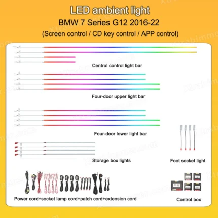 BMW 7 Series G12 2015-2022 OEM Interior LED Ambient Lighting