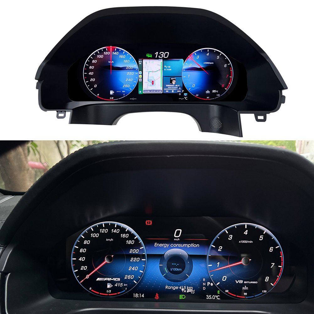 MAIN12SSSS For Mercedes E-Class W212 2010-2015 12.3" Digital Dashboard Cluster with Wireless CarPlay, LCD Virtual Cockpit Speedometer Display (NTG 4.0/4.5) - Image 1