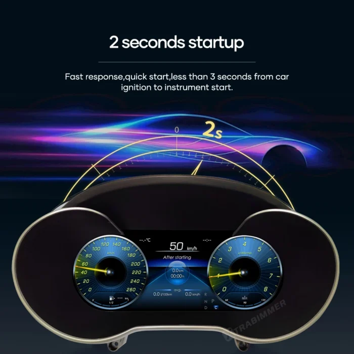 Carplay Digital Dashboard Cluster For Benz C Class W205/ GLC Class X253 , LCD Virtual Cockpit Speedometer Display - Image 4