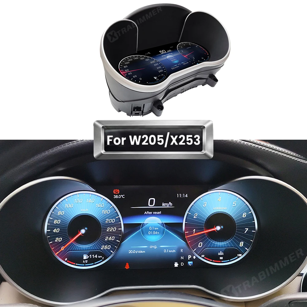 mains498f74w98e_webp Carplay Digital Dashboard Cluster For Benz C Class W205/ GLC Class X253 , LCD Virtual Cockpit Speedometer Display - Image 1
