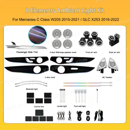 8 Elements Ambient Light Kit for Mercedes Benz C Class W205 / GLC X253