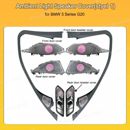 Luminous Speaker Cover Set for BMW 3 Series G20 Ambient Light Door Tweeter Hood Trim