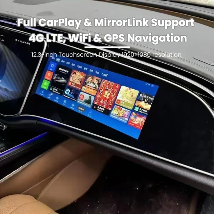 12.3 inch Carplay Co-pilot Passenger Entertainment Screen For Mercedes Benz E Class W214 - Image 5
