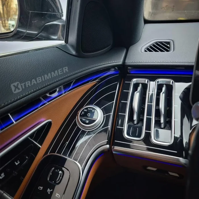 Piano Black Stripe Decoration Panel For Mercedes Benz S Class W223 Interior Upgrade Trim - Image 2