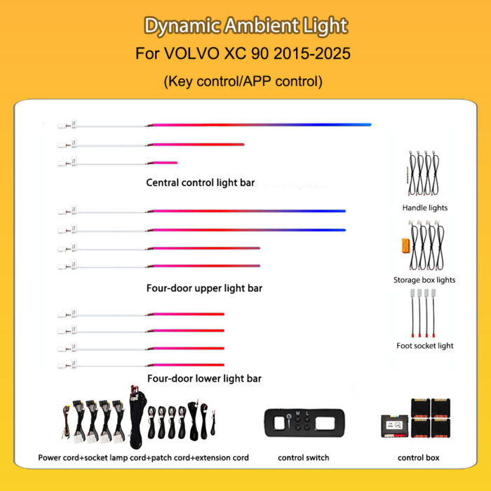 Dynamic-Active-Ambient-Light-For-VOLVO-XC-90-2015-2025