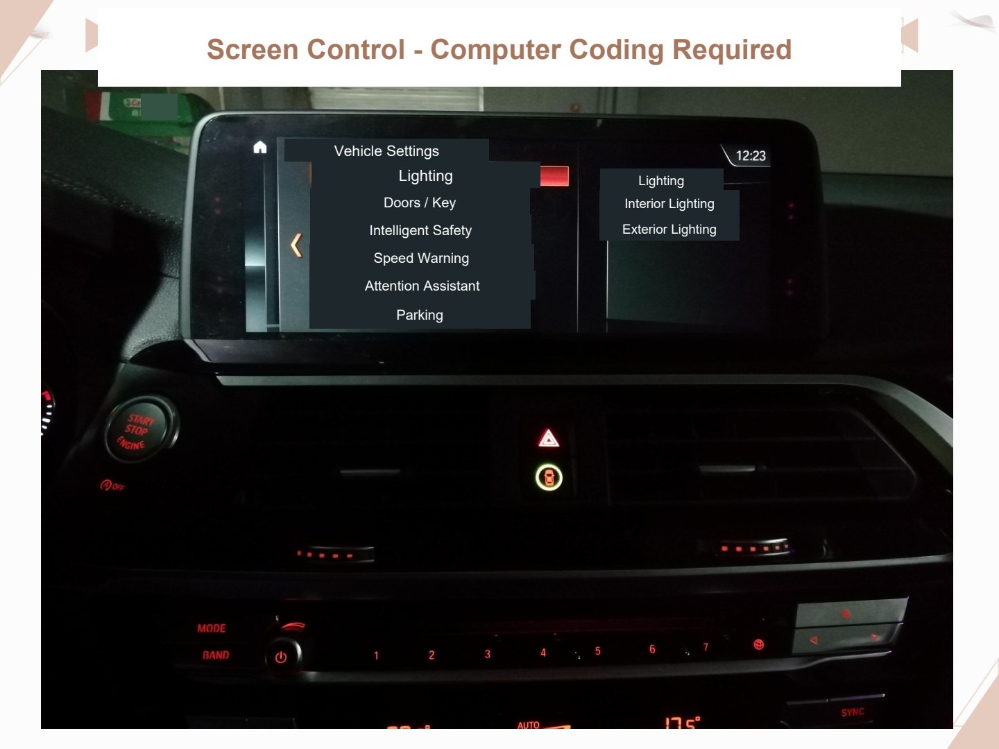 BMW X3 X4 installation manual page 18: Screen Control Requires Computer Coding