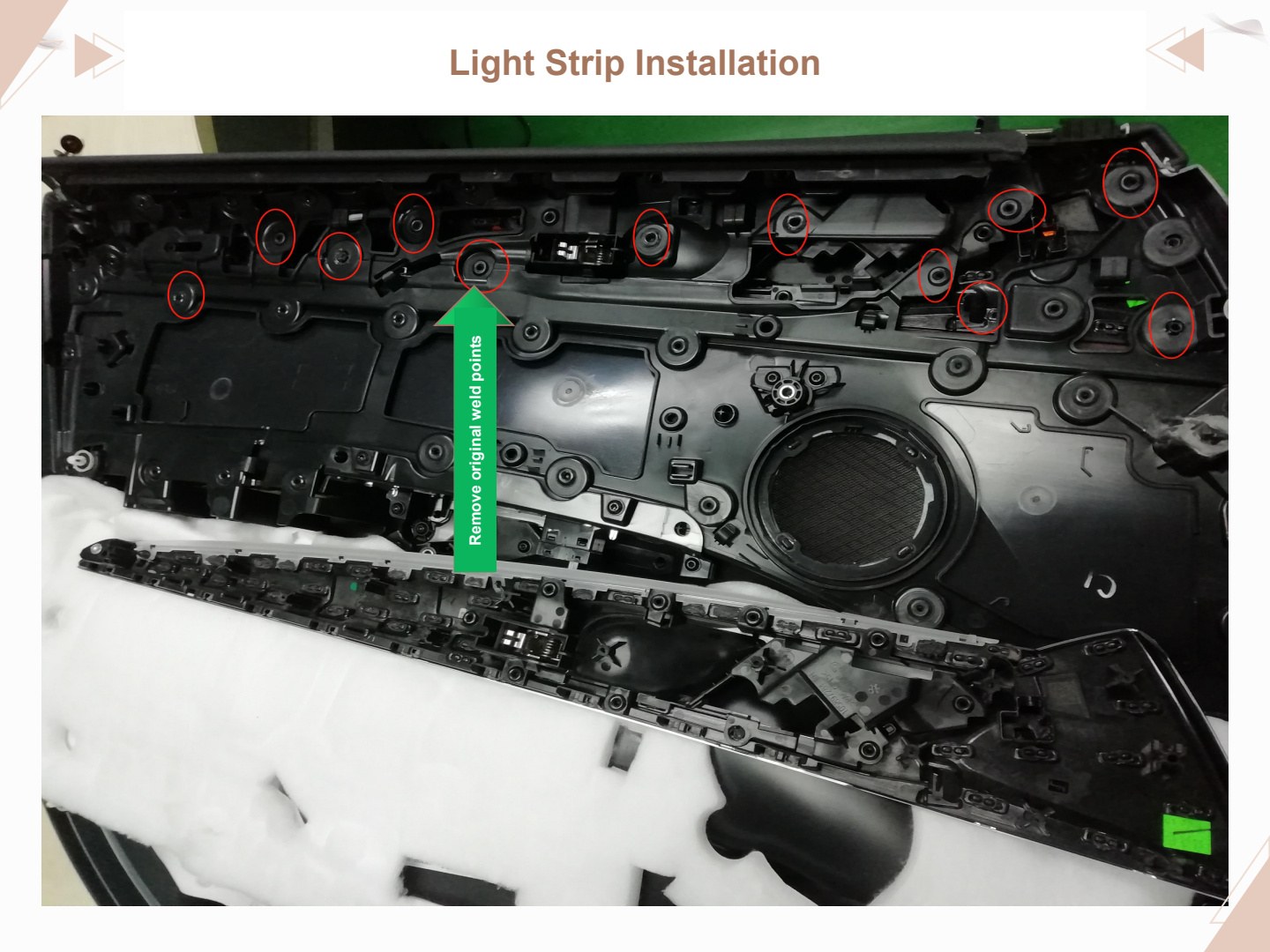 BMW X3 X4 installation manual page 14: Light Strip Installation