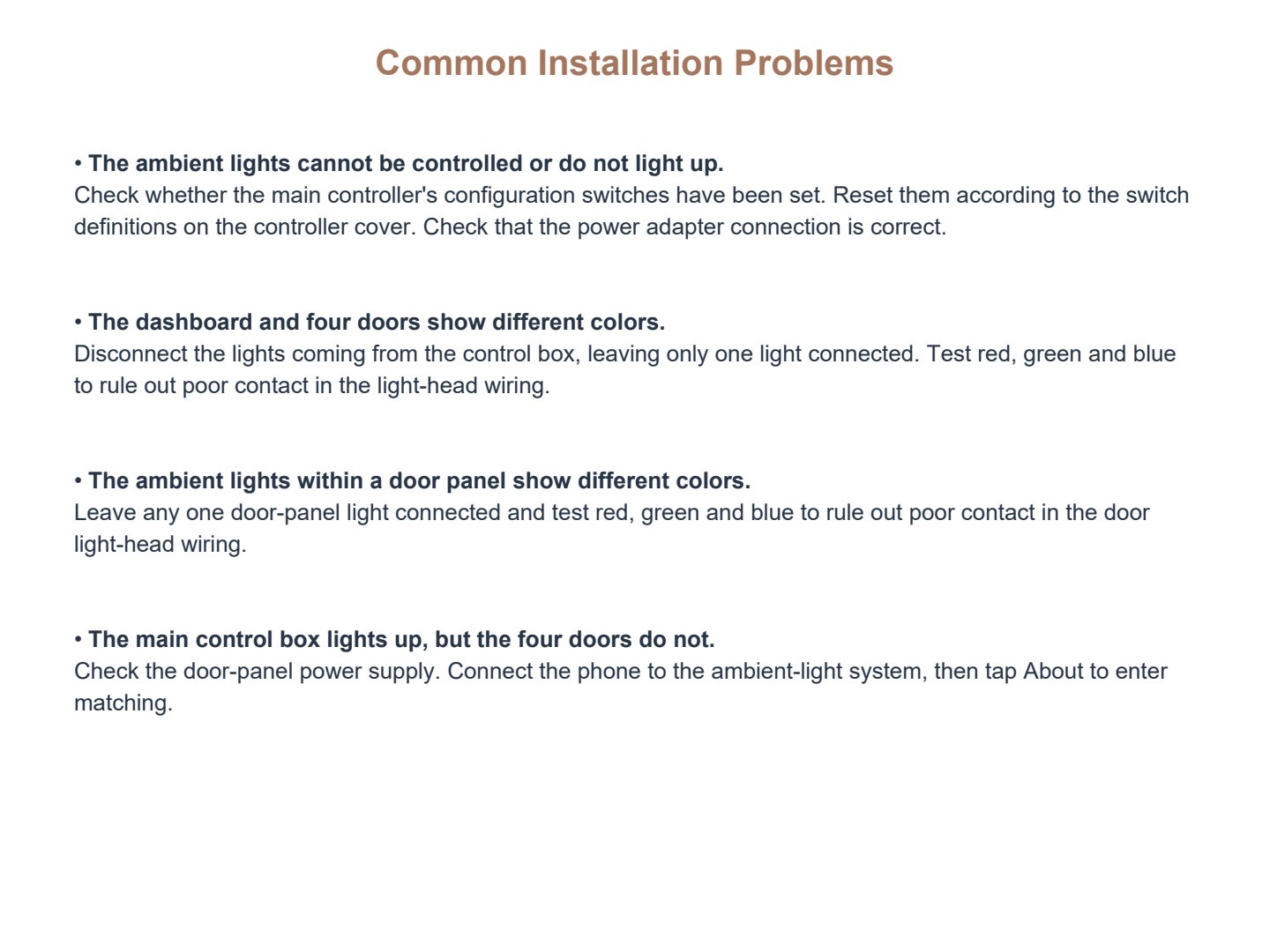 BMW X3 X4 installation manual page 5: Common Installation Problems