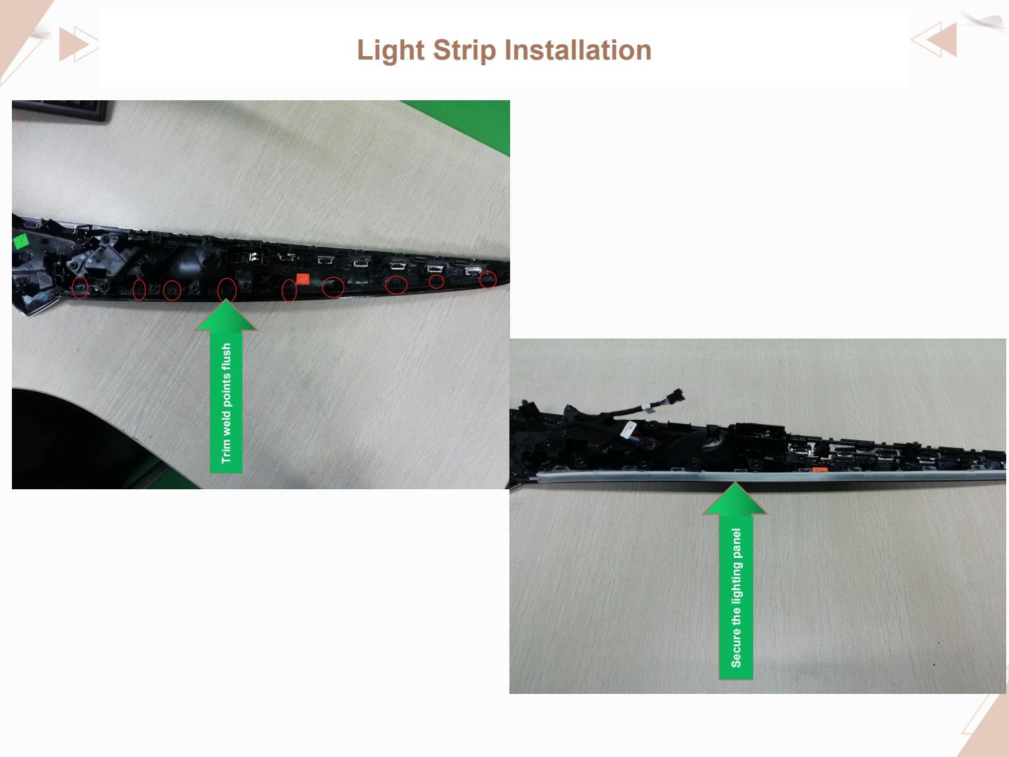 BMW X3 X4 installation manual page 15: Light Strip Installation