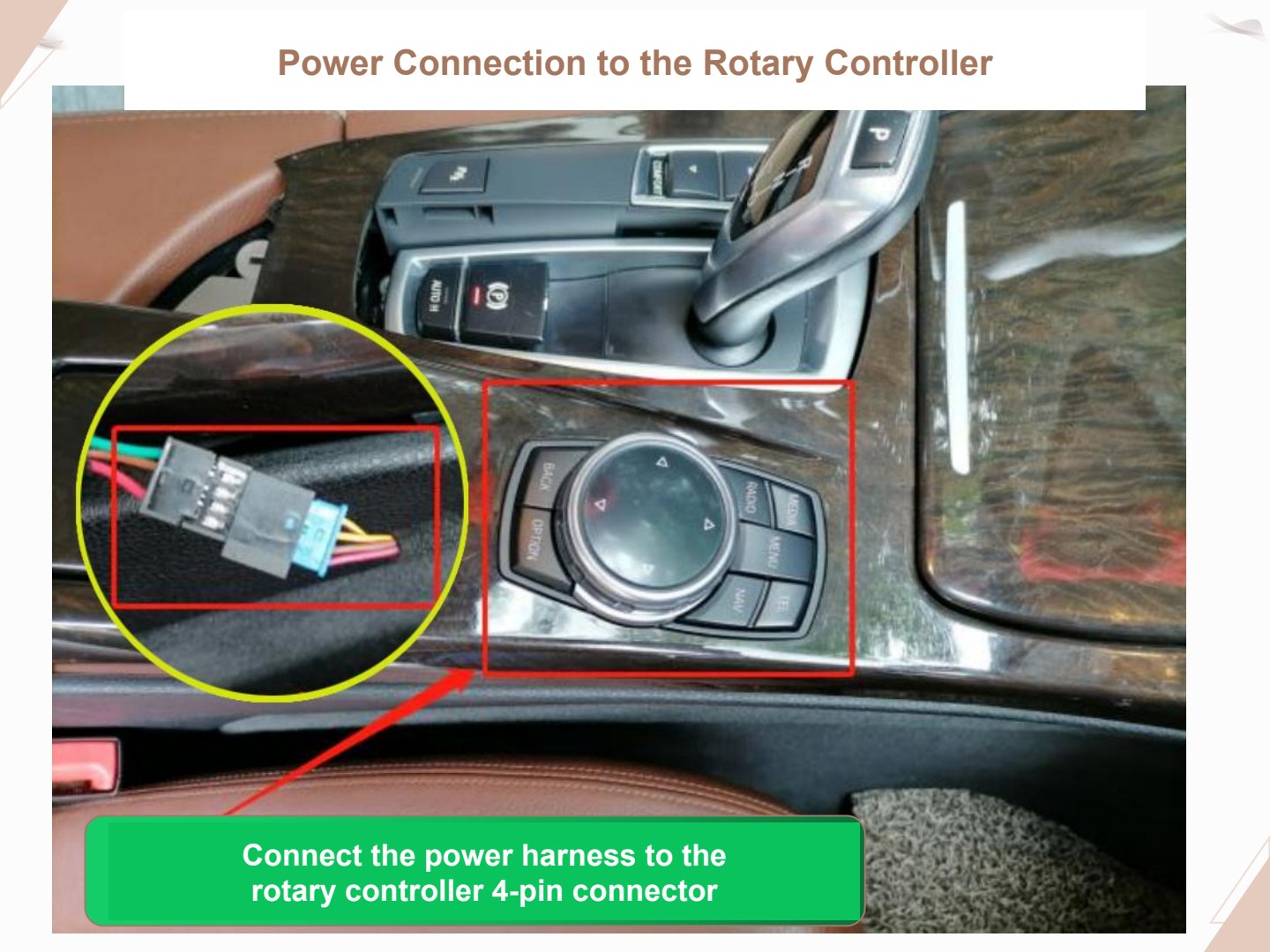 BMW X3 X4 installation manual page 8: Power Connection to the Rotary Controller