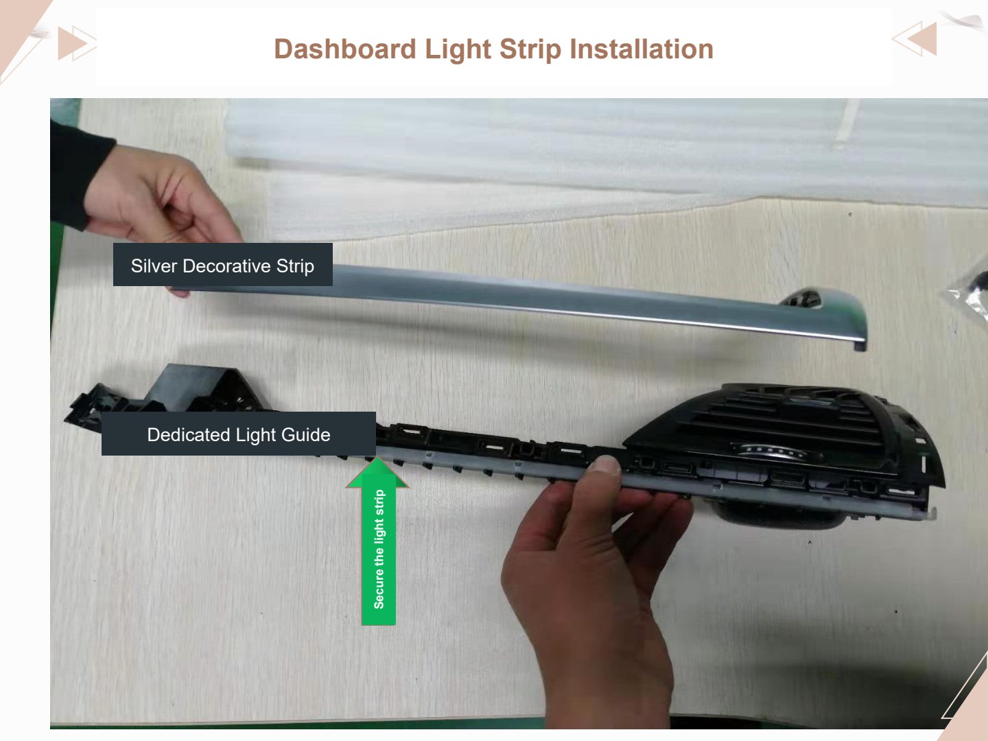 BMW X3 X4 installation manual page 13: Dashboard Light Strip Installation