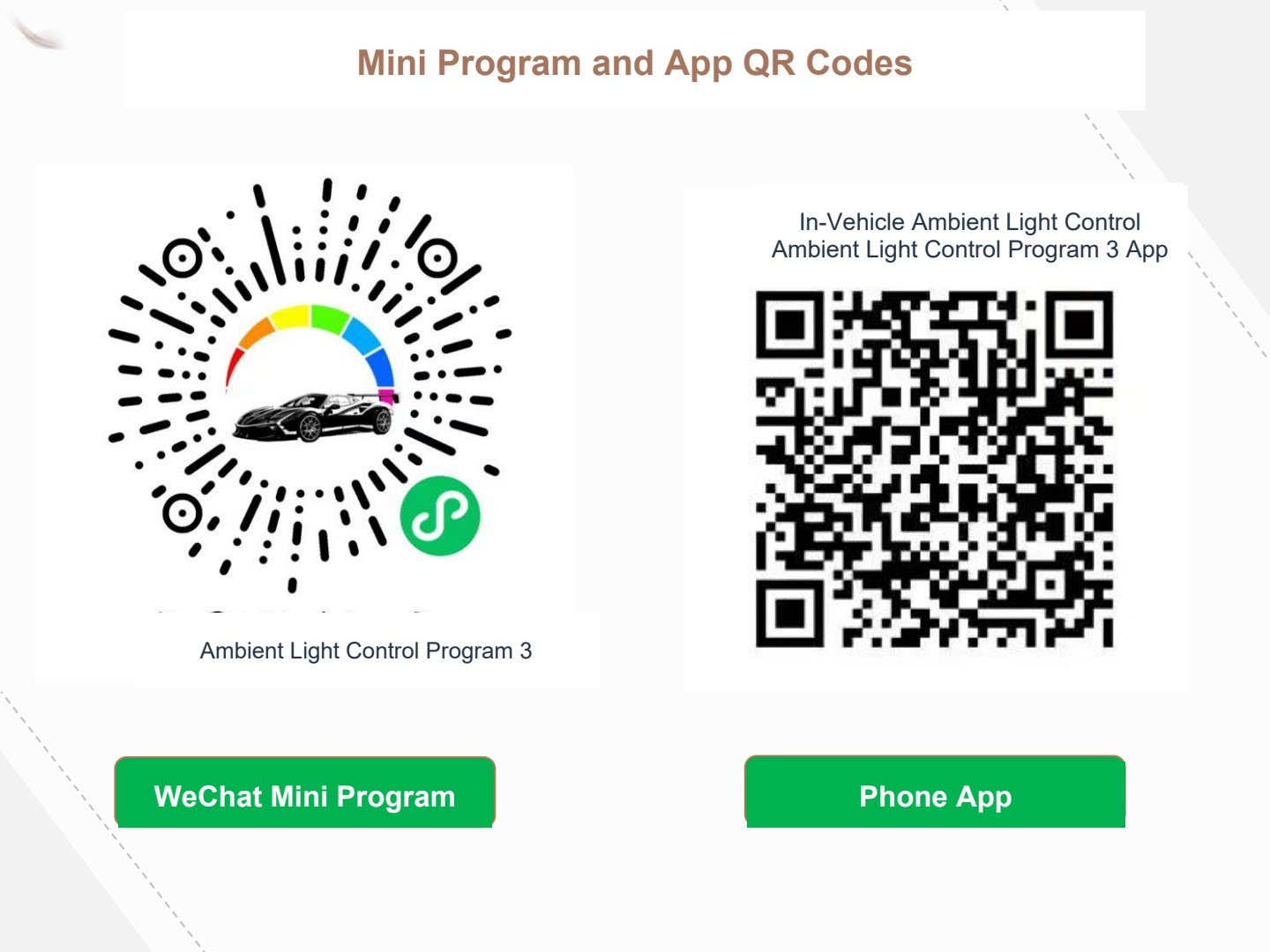 BMW X3 X4 installation manual page 6: Mini Program and App QR Codes